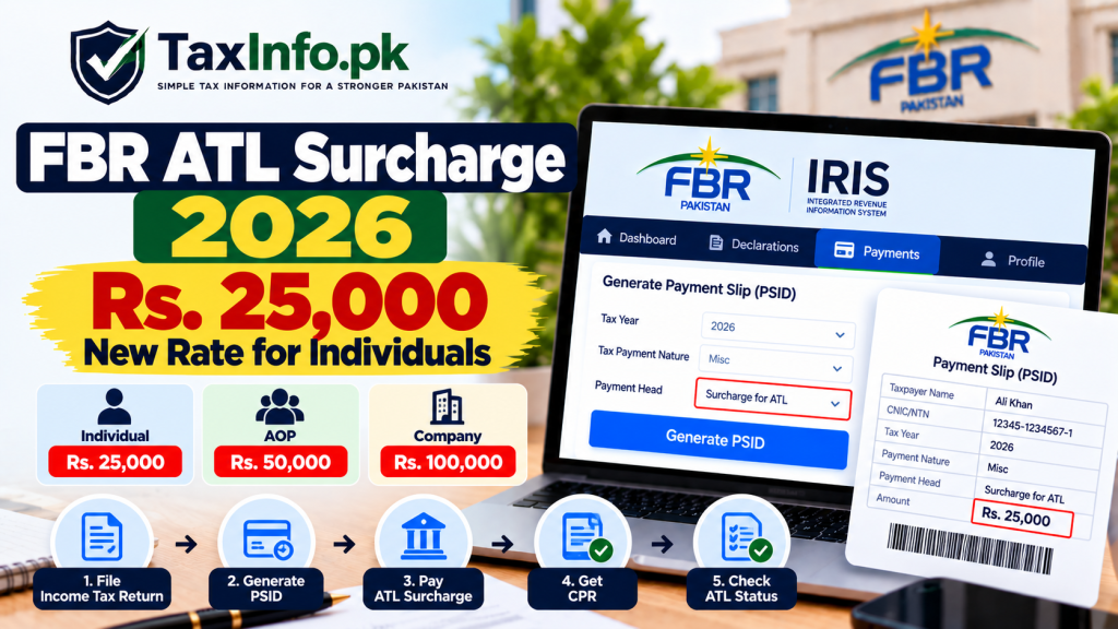 FBR ATL Surcharge 2026 – Rs. 25,000 New Rate & Easy Payment Guide