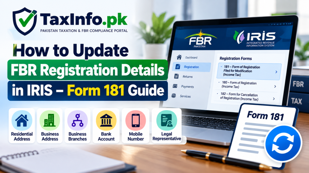 How to Update FBR Registration Details in IRIS – Form 181 Easy Guide