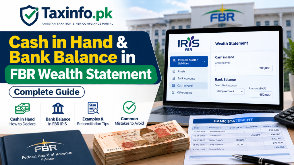 Cash in Hand & Bank Balance in FBR Wealth Statement