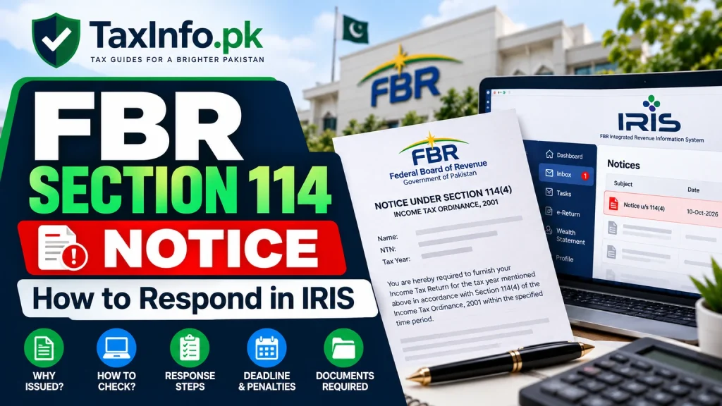FBR Section 114 Notice in Pakistan – How to Respond in IRIS