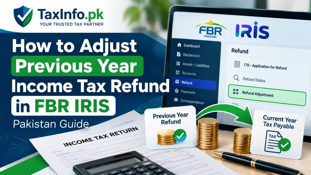 How to Adjust Previous Year Income Tax Refund in FBR IRIS – Pakistan Guide