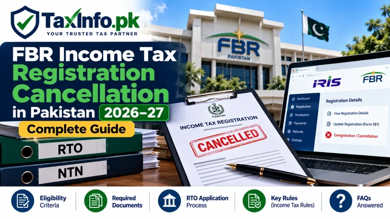 FBR Income Tax Registration Cancellation in Pakistan 2026–27 – NTN Cancellation, RTO Application Process and Required Documents